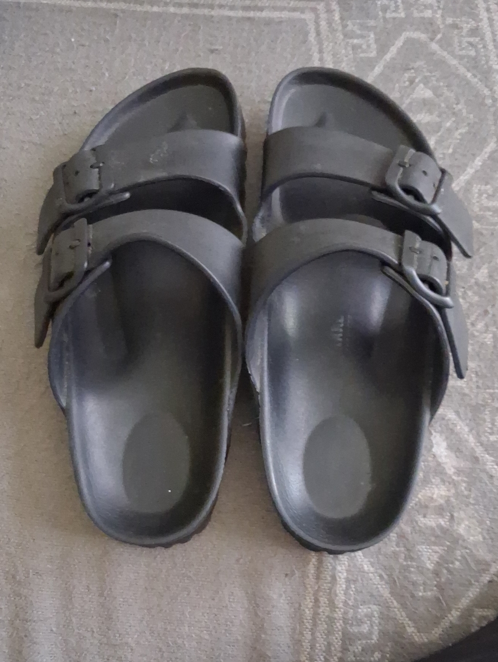 Birkenstock Men's Black Two-Strap Slide Sandals Perfect For Long Toes